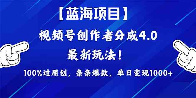 （9777期）2024蓝海项目视频号，最新方法， 100%过原创，条条爆款，单日变现1K+，…-启航188资源站