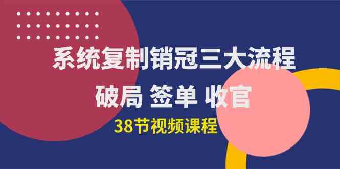 （10171期）系统复制 销冠三大流程，破局 签单 收官（38节视频课）-启航188资源站