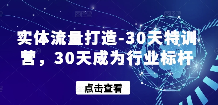 实体流量打造-30天特训营，30天成为行业标杆-启航188资源站