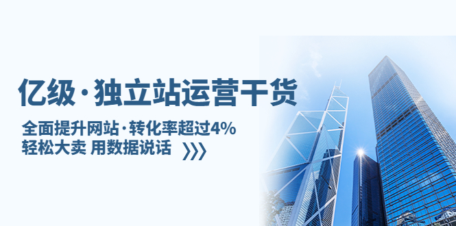 （5279期）亿级·独立站运营干货：全面提升网站·转化率超过4%，轻松大卖 用数据说话-启航188资源站
