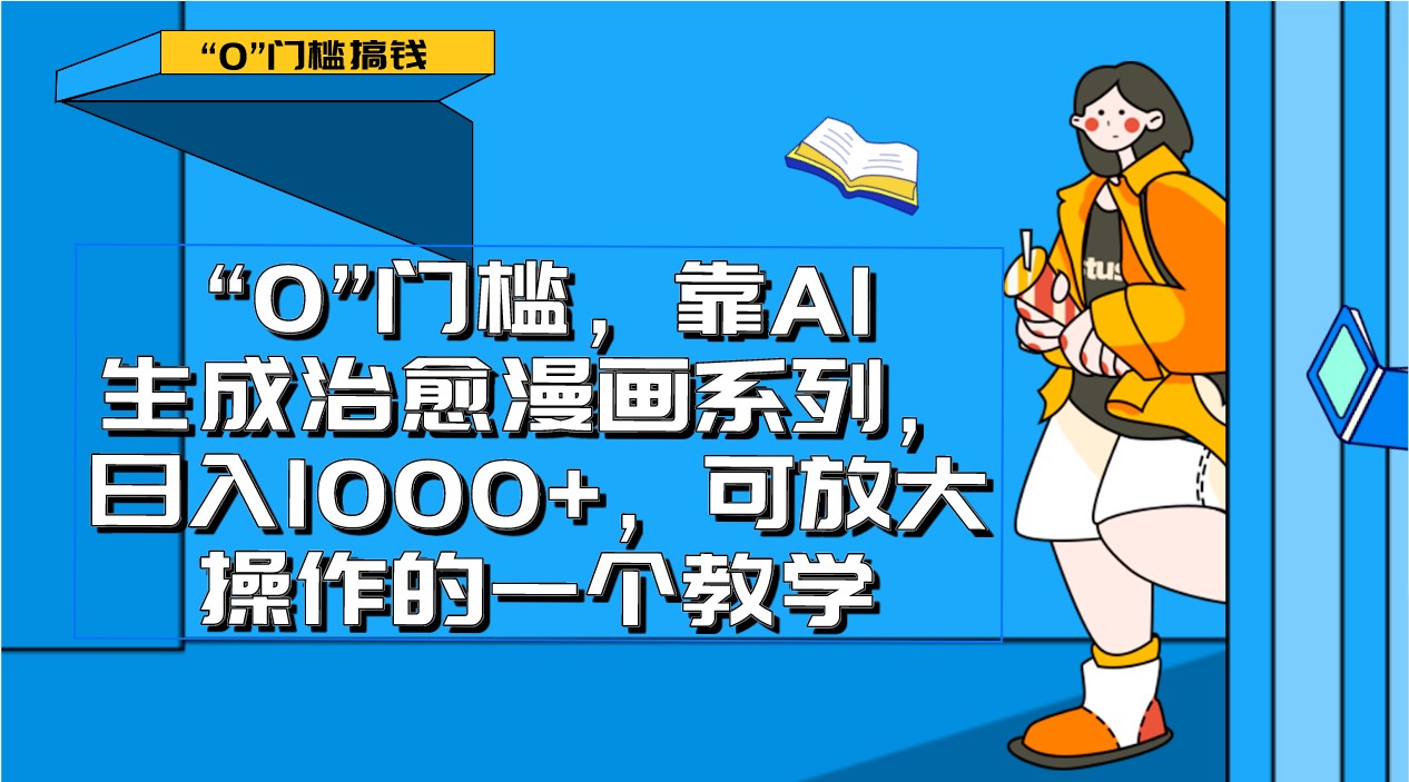 0门槛，靠AI生成治愈漫画系列，日入1000+，可放大操作的一个教学-启航188资源站