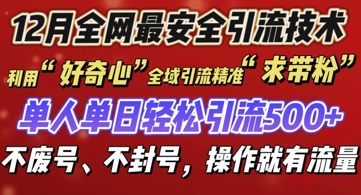 12 月份全网最安全引流创业粉技术来袭，不封号不废号，有操作就有流量【揭秘】-启航188资源站