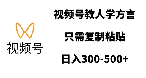 视频号教人学方言，只需复制粘贴，日入多张-启航188资源站