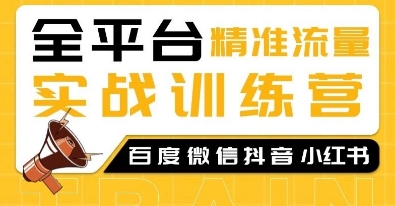 全平台精准流量实战训练营，百度微信抖音小红书SEO引流教程-启航188资源站
